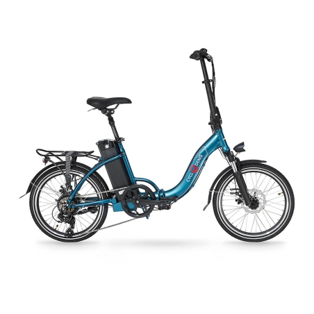 CycleDenis Fold D - Bleu satiné - Vélo électrique à pliage rapide