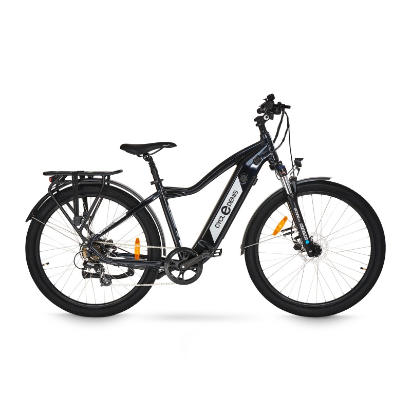 Cycle Denis Crosser T45ML coloris noir : VTC électrique à freins hydrauliques, disponible chez AC-Emotion