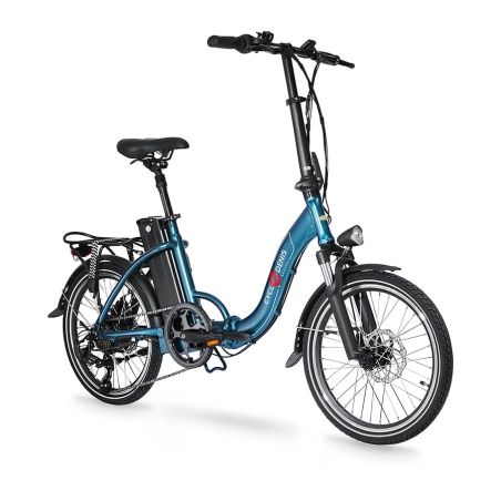 CycleDenis Fold D - Bleu satiné - Vélo électrique à pliage rapide